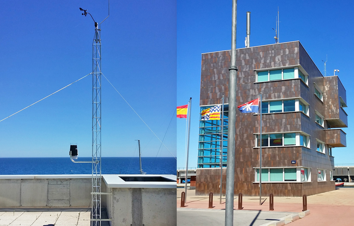 Darrera installs the new weather station of the Badalona Marina and Fishing Port